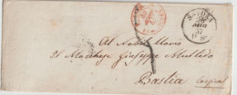 1857 - ENV. De SAVONA - ENTREE SARDAIGNE SARD DRAGUIGNAN ! Via GENOVA / NICE ET MARSEILLE ! => BASTIA (CORSE) ! - Entry Postmarks