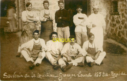 Militaria, Carte Photo Des Cuistots Du Groupe Lourd 155 Tir Rapide ( 20ème ? ) La Courtine, 1911 - Personnages