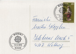 Germany Deutschland 1976 Europa-Marken, CEPT, Canceled In Bonn - Postkarten - Gebraucht