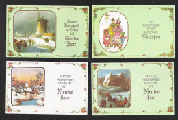 4 Kleine Wenskaarten Gelukkig Nieuwjaar (W265) - Nouvel An