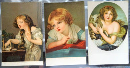 LOT 3X Cpa LITHO STENGEL ILLUSTRATEUR JEAN BAPTISTE GREUZE ENFANT Oiseau Mort Agneau Et Pomme Fragonard - Musées