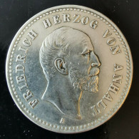 5 MARK Herzog Friedrich Von Anhalt Dessau 1896 - 2, 3 & 5 Mark Silber