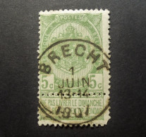 Belgie Belgique - 1893 - OPB/COB N° 56 ( 1 Value ) -   Obl. Brecht - 1907 - 1893-1907 Wapenschild