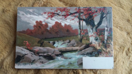 CPA FANTAISIE DESSIN ILLUSTRATION TABLEAU PAYSAGE D AUTOMNE - Other & Unclassified