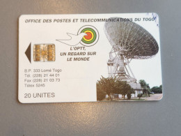 TOGO-(TG-OPT-0005A)-Earth Station 20-Reverse 2-(34)-(20units)-(00198950)-used Card+1card Prepiad Free - Togo