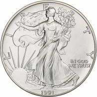 États-Unis, 1 Dollar, 1 Oz, Silver Eagle, 1991, Philadelphie, Argent, SPL+ - Zilver