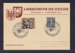 Bund Bundestreffen Schlesier Schlesien SST Stuttgart Auf Sonderkarte 6.10.1957 - Lettres & Documents