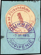 Albanien, 1913, 2 A, Briefstück - Albanien
