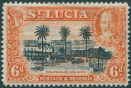 St Lucia 1936 SG120 6d Black And Orange KGV Columbus Square MLH - St.Lucie (1979-...)