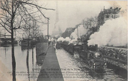 75 PARIS CRUE SEINE 1910 TRAINS LIGNE D'ORSAY - TOUR EIFFEL - 2532 - Métro Parisien, Gares