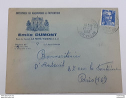 Timbre Sur Enveloppe Avec Publicité " Entreprise De Maçonnerie Emile Dumont " à La Ferté - Vidame .. Lot125 . - Cartas & Documentos