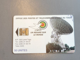 TOGO-(TG-OPT-0006B)-Earth Station 50-Reverse 2-(35)-(50units)-(00152355)-used Card+1card Prepiad Free - Togo