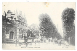 Cpa. 27 EVREUX - Boulevard Jules Janin (animée, Attelages) 1906  Ed. Laruelle - Evreux