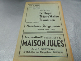 TOURNAI: LIVRET DE LA SAISON 1959-1960 DU ROYAL THEATRE WALLON TOURNAISIEN-200 PAGES ACEC NOMBREUSES PUBLICITES - Bélgica