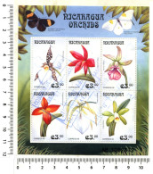 Bloc Oblitéré De 6 Timbres Du Nicaragua - "NICARAGUA ORCHIDS" - 008 - Nicaragua