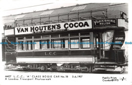 R106092 L. C. C. A Class Bogie Car. No 18. A London Transport Photograph. Pamlin - Autres & Non Classés