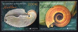 Greece - 2024 - Europa CEPT - Underwater Fauna & Flora - Mint Stamp Set With Varnish - Ongebruikt