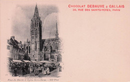 Caudebec En Caux - Placxe Du Marché Et Eglise Notre Dame - Chocolat Debauve & Gallais  -  Paris - CPA °J - Other & Unclassified