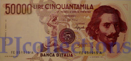 ITALIA - ITALY 50000 LIRE 1992 PICK 113c XF+ RARE GOOD SERIAL NUMBER "FE 051015" - 50000 Liras