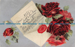 R106851 Greeting Postcard. Red Roses And Letter. 1907 - Welt