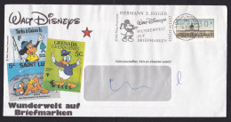 Germany: Advertorial Cover, 1987, ATM Machine Label, Cancel Mickey Mouse, Disney, Sent By Sieger (pen Marking) - Brieven En Documenten