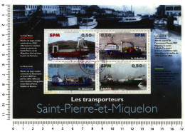 Bloc N° 10 YT Oblitéré De 4 Timbres De SPM - "LES TRANSPORTEURS De SPM" - 2004 - 009 - Used Stamps
