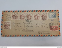 Timbres Du Chili Sur Lettre Envoyée " Por Avion " De L'Ambassade De France à Santiago Vers Bordeaux ... Lot125 . - Cile