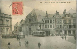02.LAON.PLACE DE L'HOTEL DE VILLE.CHEMIN DE FER DE LAON - Laon
