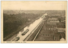 02.CHAUNY.PANORAMA SUR L'OISE.RARE - Chauny