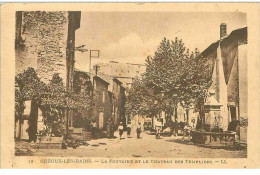 04.GEROUX LES BAINS.LA FONTAINE ET LE CHATEAU DES TEMPLIERS.TACHES - Gréoux-les-Bains