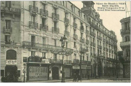03.VICHY.SEJOUR DES BLESSES A VICHY.GUERRE 1914-15.HOPITAL TEMPORAIRE N°44.GRAND HOTEL INTERNATIONAL.COIFFEUR - Vichy