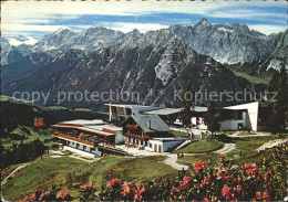 72230131 Seefeld Tirol Rosshuette Mit Haermelekopf Bahn Gegen Wettersteingebirge - Otros & Sin Clasificación