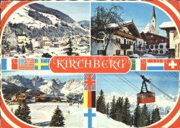72230104 Kirchberg Tirol Ortspartie An Der Kirche Wintersportplatz Kabinenbahn K - Otros & Sin Clasificación