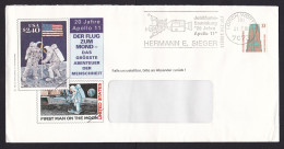 Germany: Advertorial Cover, 1989, 1 Stamp, Church, Cancel Apollo 11, Space, Sent By Sieger (minor Crease) - Covers & Documents