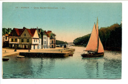 CPA Couleur  Voyagé 1929 * AURAY Quai Saint Goustan ( Bateau à Voiles 1er Plan ) LL Editeur - Auray