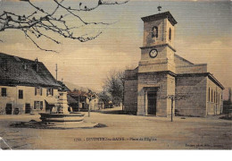 01 . N°52636 . Divonne Les Bains . Place De L'église . Carte Toilée . Pli - Divonne Les Bains