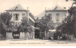 09 .n°109536 . Aulus Les Bains . Grand Hotel Du Midi Et Cafe .vue Generale . - Autres & Non Classés