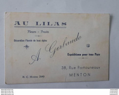 Lot De 3 Documents Dont Hotel " Palais Du Soleil " Et Magasin De Fleurs " Au Lilas " à Menton ... Lot130 - 0606 - Pubblicitari