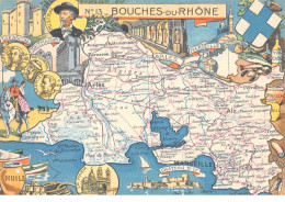 13.AM10569.Carte Des Bouches Du Rhône.Edit Blondel.N°13.CPSM 15x10 Cm - Autres & Non Classés