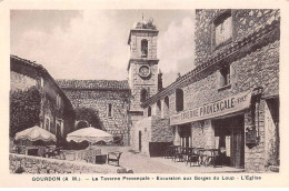 06.AM18114.Gourdon.La Taverne Provençale.Excursion Aux Gorges Du Loup.Eglise - Gourdon