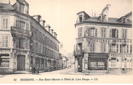 02 - SOISSONS - SAN38481 - Rue St Martin Et Hôtel Du Lion Rouge - Soissons