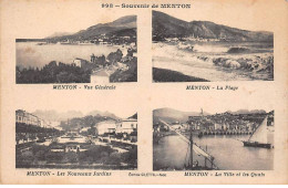 06 - MENTON - SAN56642 - Souvenir - Vue Générale - La Plage - Les Nouveaux Jardins - La Ville Et Les Quais - Menton