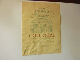 COLLIOURE - Domaine De Baillaury - Cave De L'Abbé Rous - 2000 - Vino Tinto