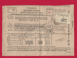 !!! CARTE D'ASSURÉ SOCIAL AVEC TIMBRE DE 1935 - Covers & Documents