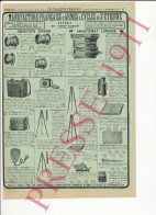 Publicité1911 Matériel Photographique Objectifs Anastigmat Luminor Obturateur Appareil Photo Ancien Lanterne Pied Pliant - Pubblicitari