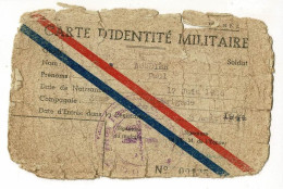 Carte D'identité Militaire, Mauvais état - Boudier Paul, 3ème Demi-Brigade, Date D'entrée Dans La Résistance 3 Août 1944 - 1939-45