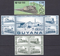 Guyana 1987 Trains Locomotives Railways Map Complete Set Mnh / ** - Guyana (1966-...)