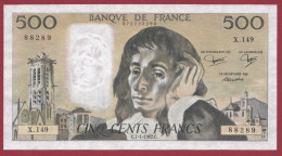 500 Francs "Pascal"- Du 07/01/1982.C--Alph X.149- Dans L 'état -- (970) - 500 F 1968-1993 ''Pascal''