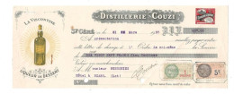 Lettre De Change   DISTILLERIE  COUZI   ST CERE 1937   LA VISCONTINE   (1778) - Wissels