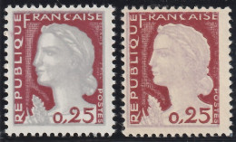 YT N° 1263g - Gris Omis - Neufs ** - MNH - Cote 200,00 € - Unused Stamps